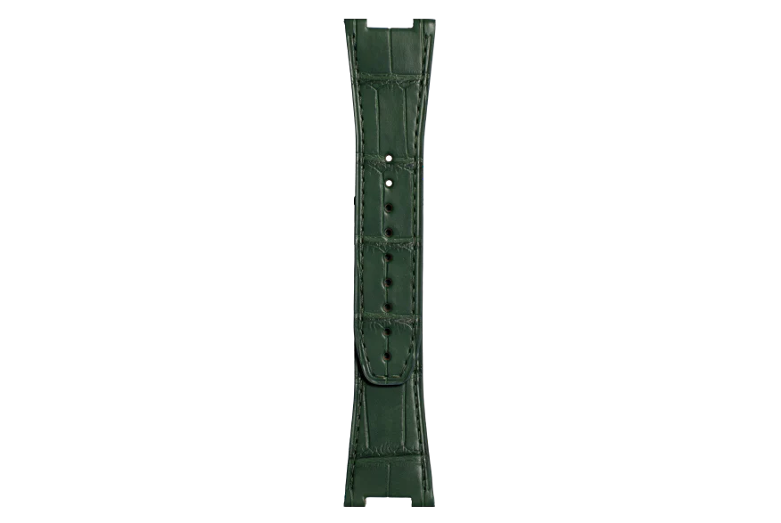 BR-05 AUTO - BR-05 GMT BRACELET EN CUIR D'ALLIGATOR DE COULEUR VERTE