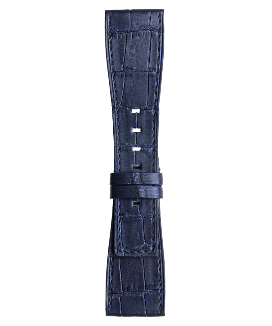 BR-S Bracelet en cuir d'alligator de couleur bleue