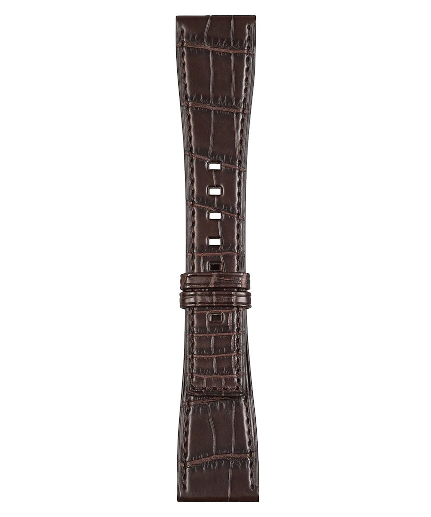 BR-S Bracelet en cuir d'alligator de couleur marron
