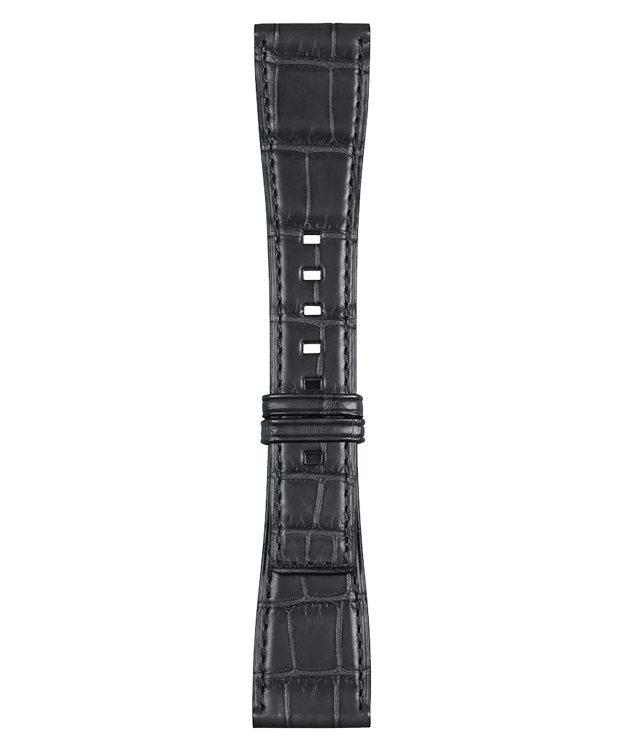 BR-S Bracelet en cuir d'alligator de couleur grise
