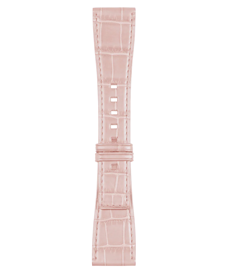 BR-S Bracelet en cuir d'alligator de couleur rose