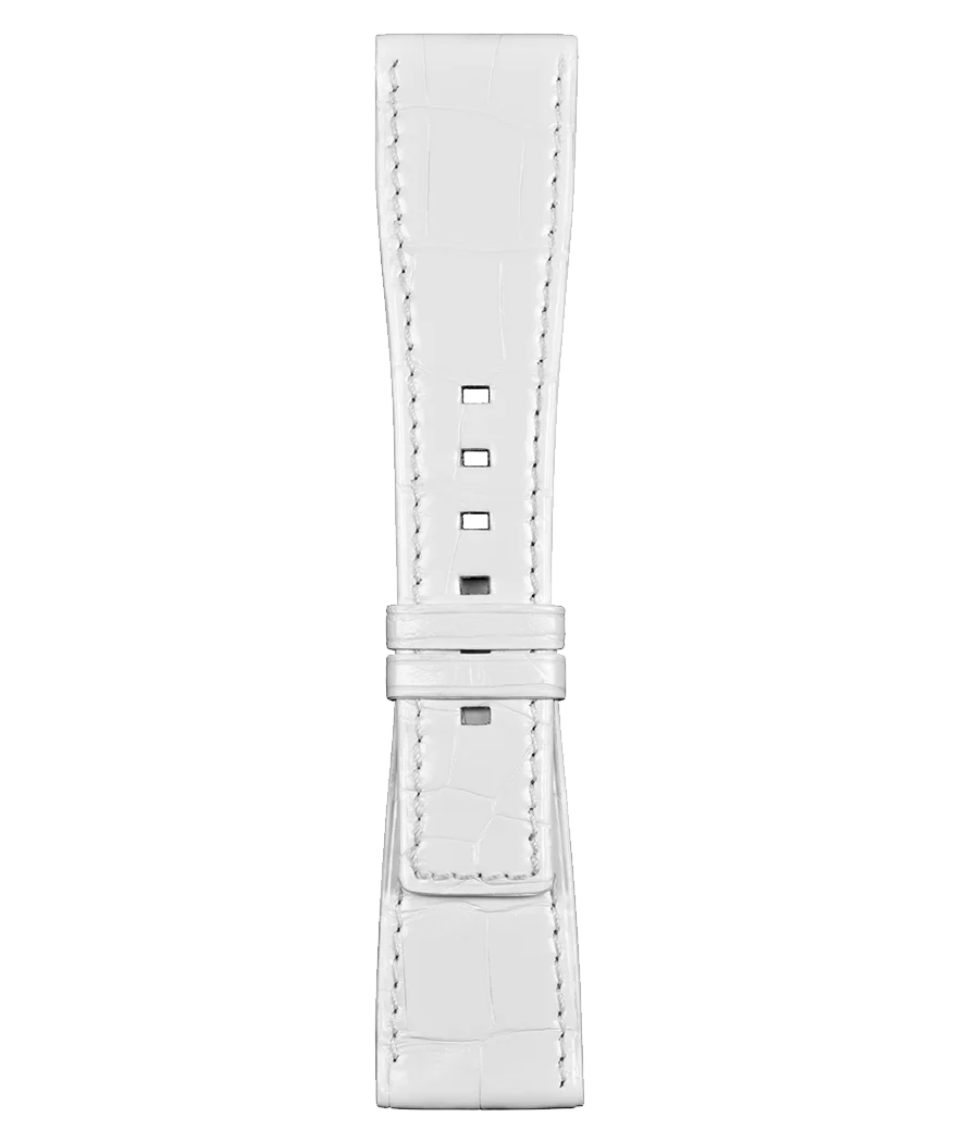BR-S Bracelet en cuir d'alligator de couleur blanche
