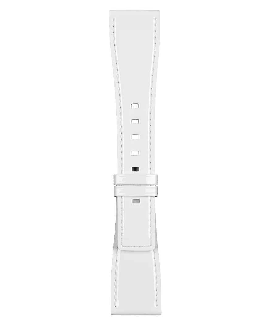 BR-S Bracelet en cuir de veau vernis de couleur blanche