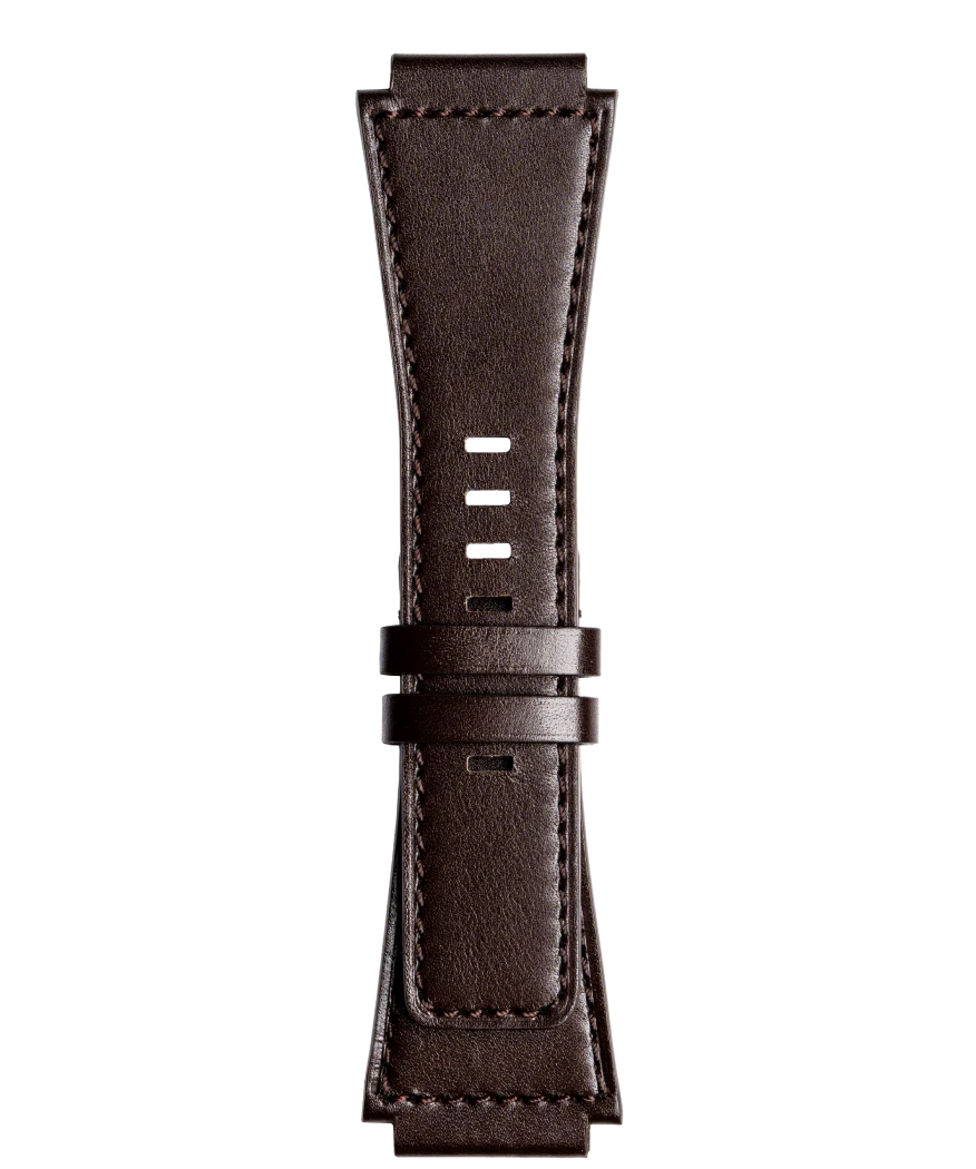 BR-03 BRACELET EN CUIR DE VEAU DE COULEUR MARRON foncé