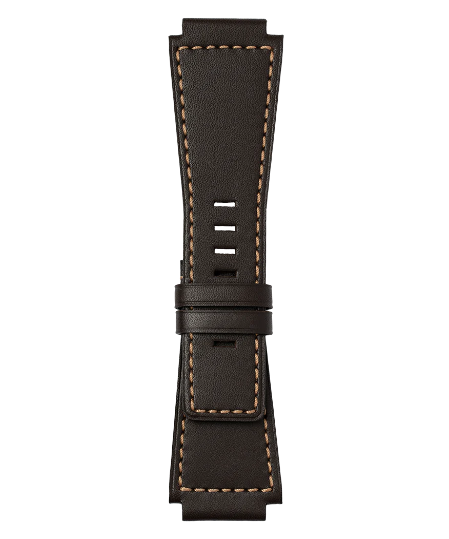 BR-03 - BR-01 - BR-X1 Bracelet en cuir de veau de couleur marron foncé