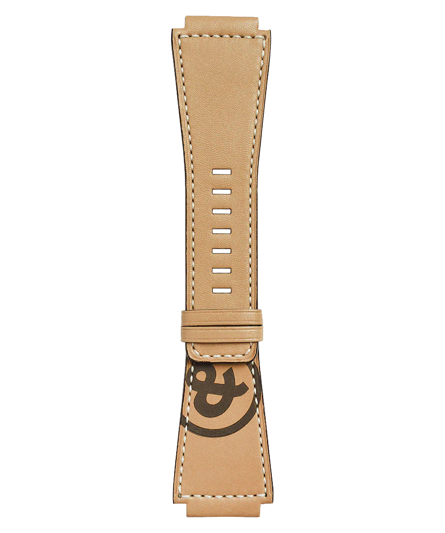 BR-03 - BR-01 - BR-X1 Bracelet en cuir de veau de couleur naturelle Heritage
