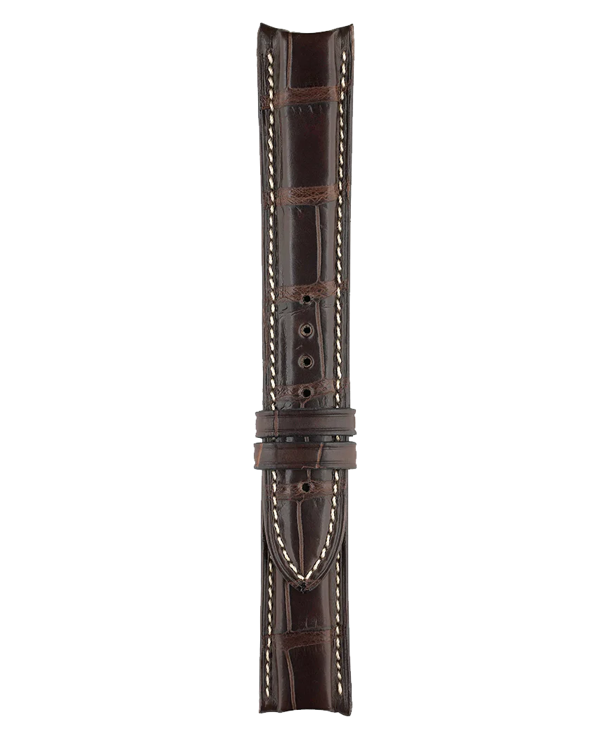 CLASSIC - PILOT - TYPE AERONAVALE - DIVER 300 Bracelet en cuir d'alligator de couleur marron