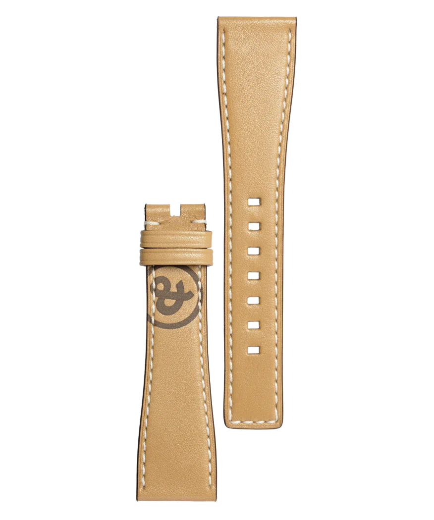 BR-S Bracelet en cuir de veau de couleur naturelle Heritage