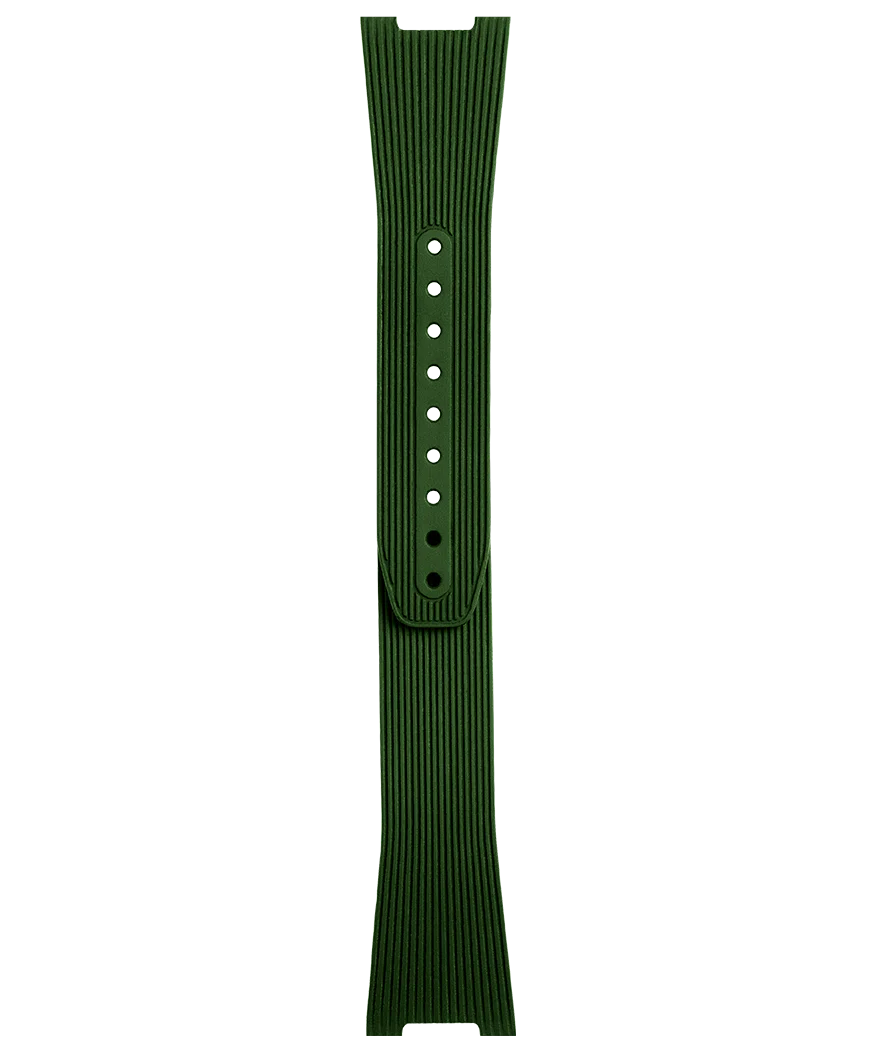 BR-05 CHRONO Bracelet en caoutchouc strié vert
