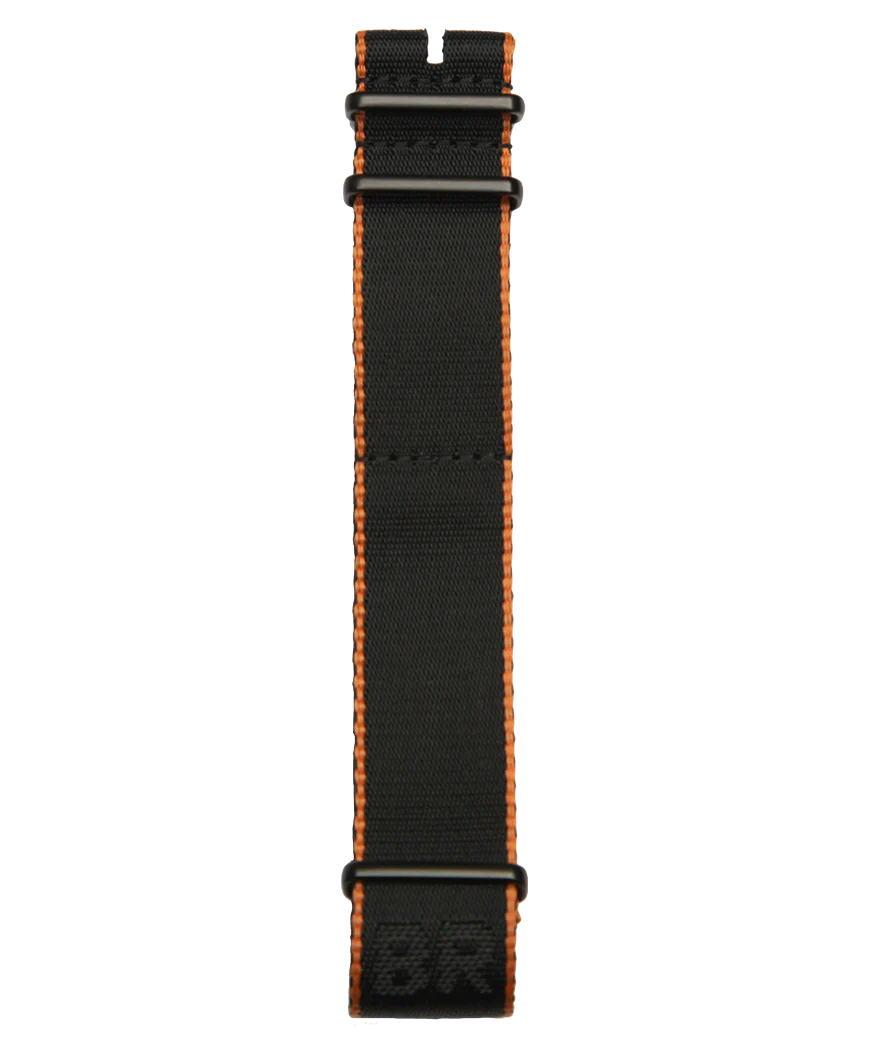 VINTAGE BR Bracelet NATO noir et orange