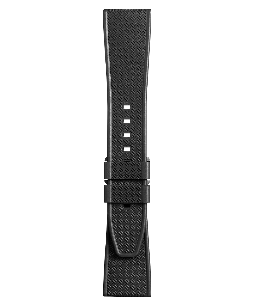 BR 123 - BR 126 - BR V2 - BR V3 Bracelet en caoutchouc tramé noir