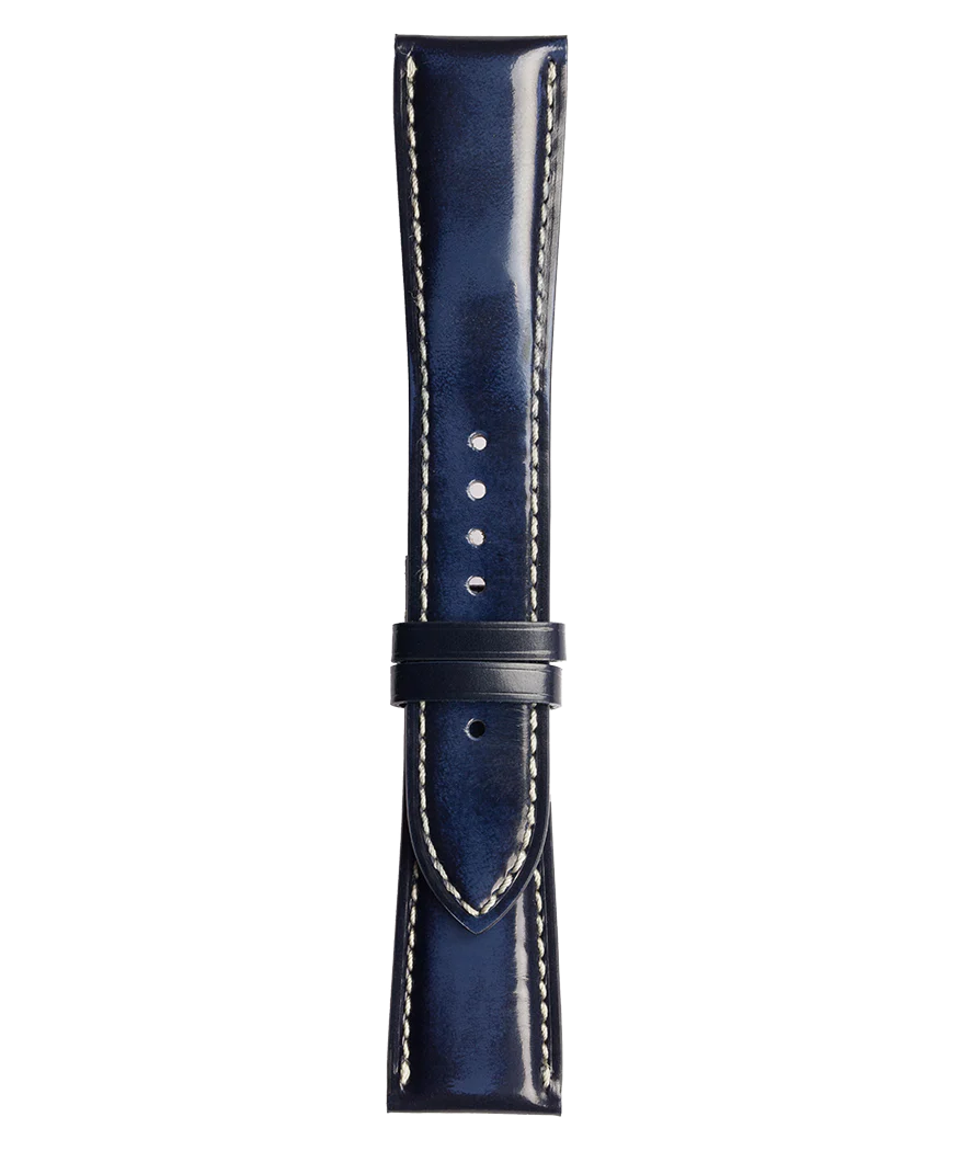 BR 123 - BR 126 - BR V2 - BR V3 Bracelet en cuir de veau de couleur bleue