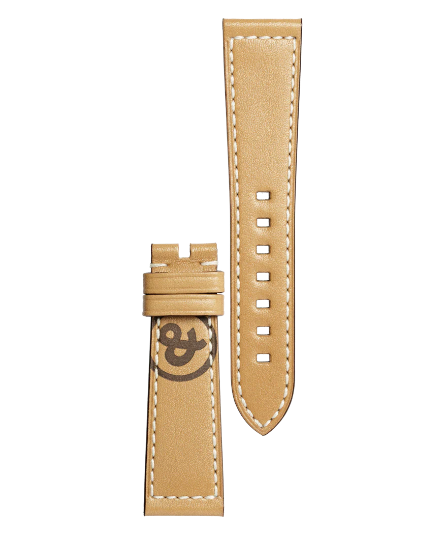 BR 123 - BR 126 - BR V2 - BR V3 Bracelet en cuir de veau de couleur naturelle