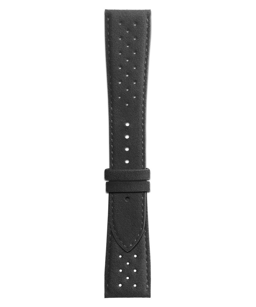 BR 123 - BR 126 - BR V2 - BR V3 Bracelet en Alcantara® noir perforé