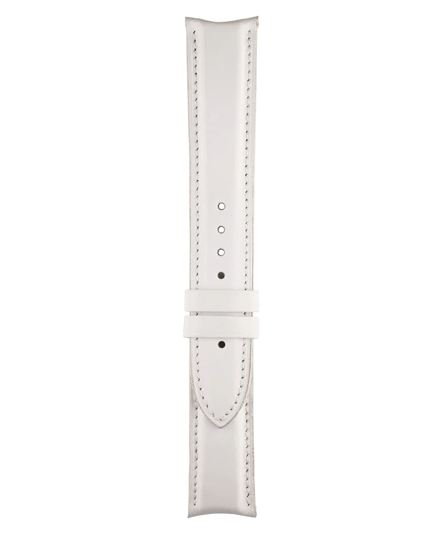 VINTAGE Bracelet en cuir de veau de couleur blanche