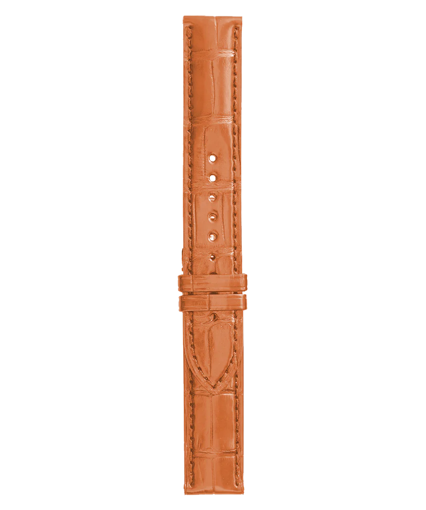 WW1 Bracelet en cuir d'alligator de couleur orange