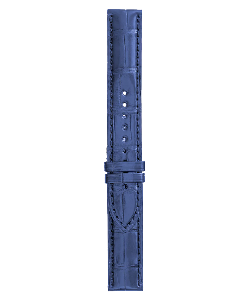 WW1 Bracelet en cuir d'alligator de couleur bleu roi