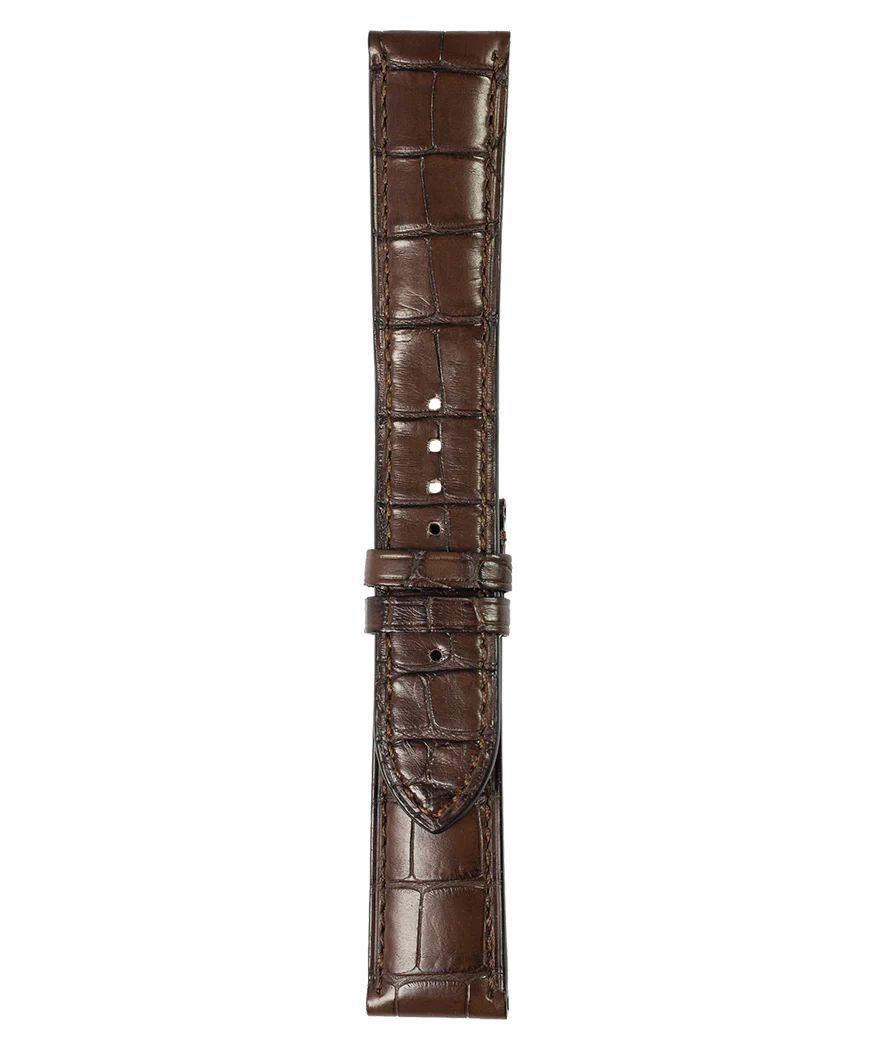 WW2 Bracelet en cuir d'alligator de couleur marron